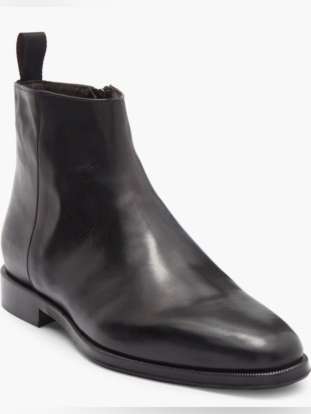 To Boot New York Patton Brown Leather Side-Zip Boot